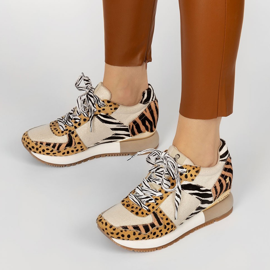 SNEAKERS DE GIOSEPPO CON MIX DE PRINTS Y CUÑA INTERNA PARA MUJER GIOSEPPO BIKANER