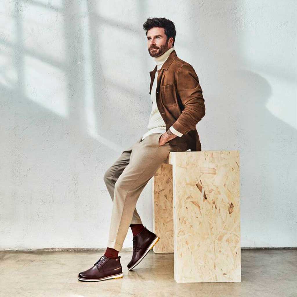 botines camel hombre