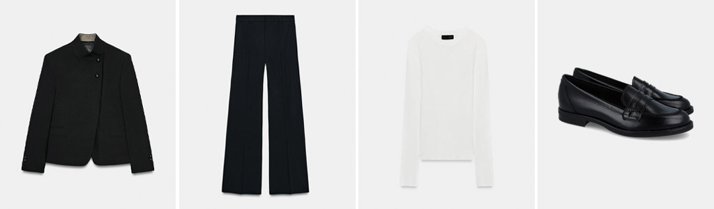 Look de traje de sastre y mocasines con calcetines de hombre