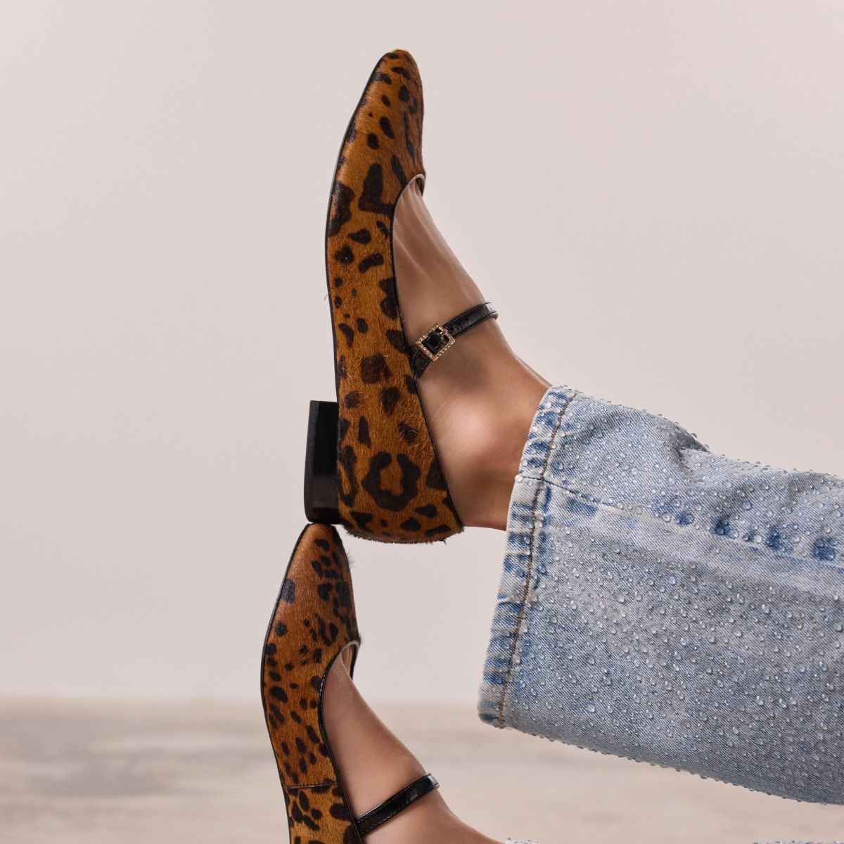 comprar zapatos mary jane de animal print con hebilla Gioseppo Bonyhad