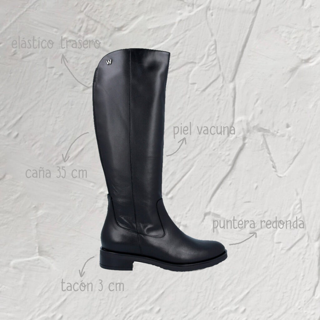 Botas negras clásicas para mujer Wonders C-5470
