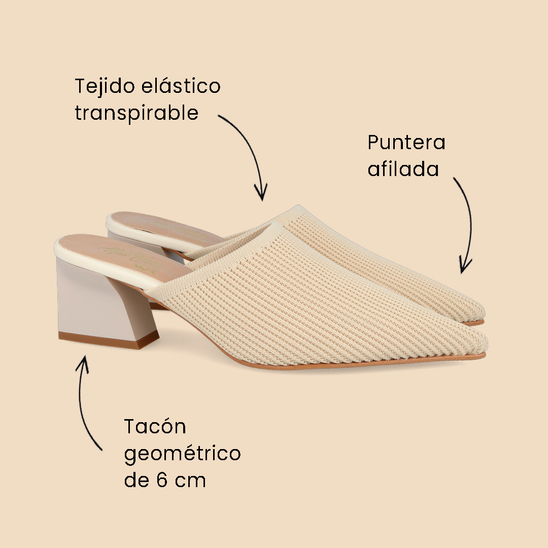 Zapatos de moda para 2024 Zueco de tacón Miss Elastic 70055