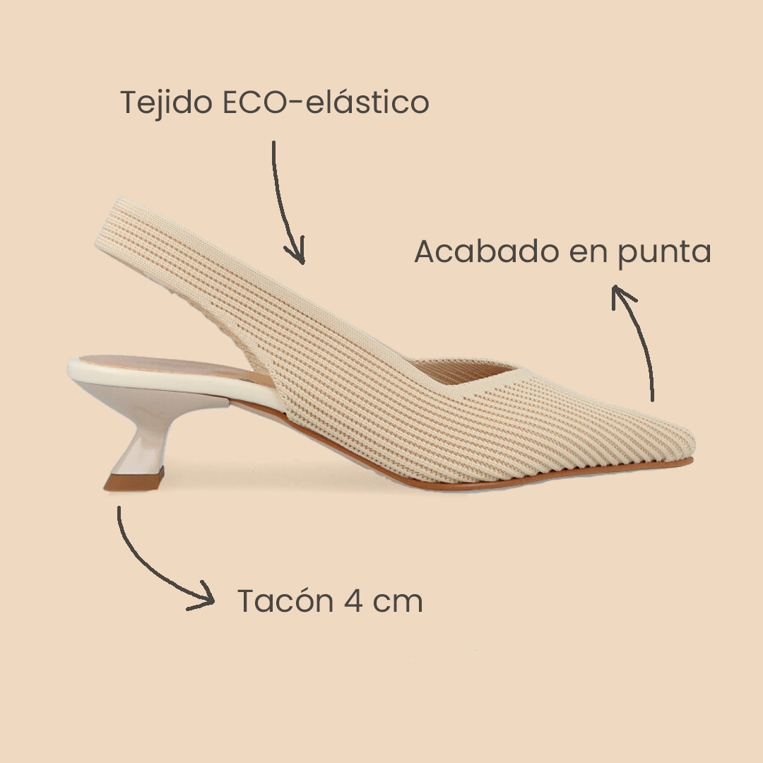 Bailarinas con tacón stiletto elástico Miss Elastic 70077