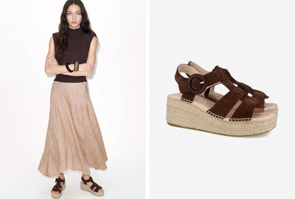 Alpargatas plataforma marrón Macarena Anisa 17