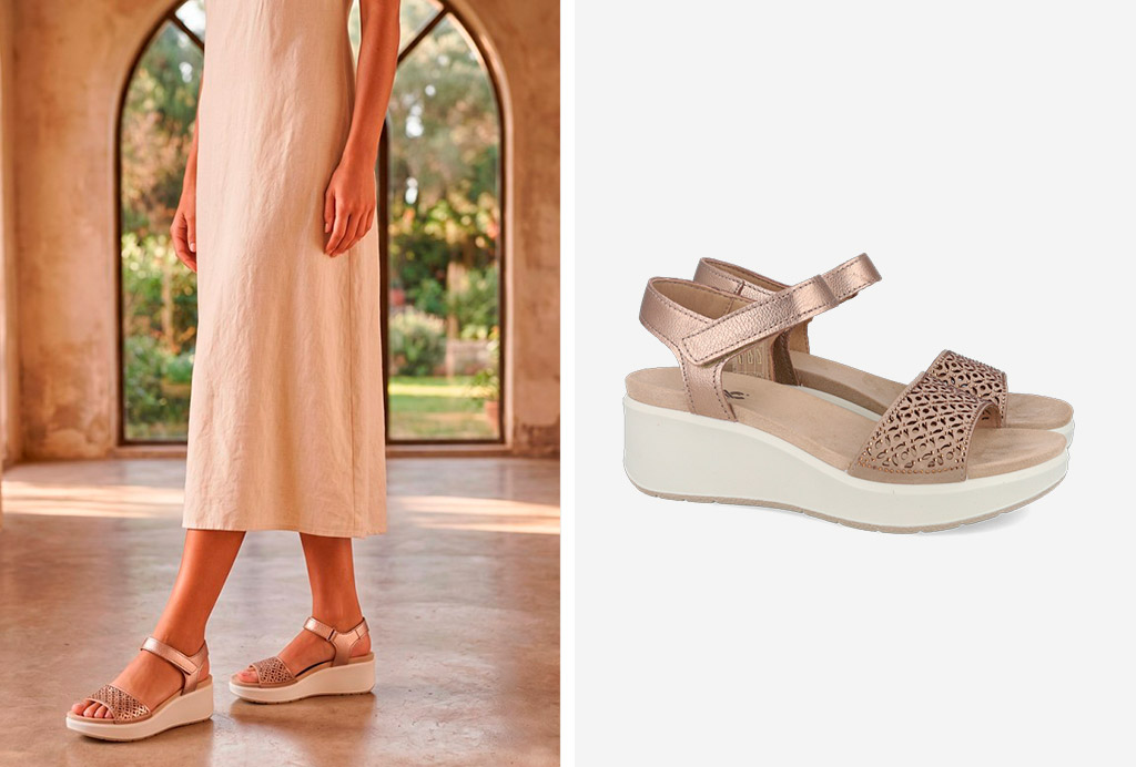 Sandalias metalizadas con cuña Imac 109030