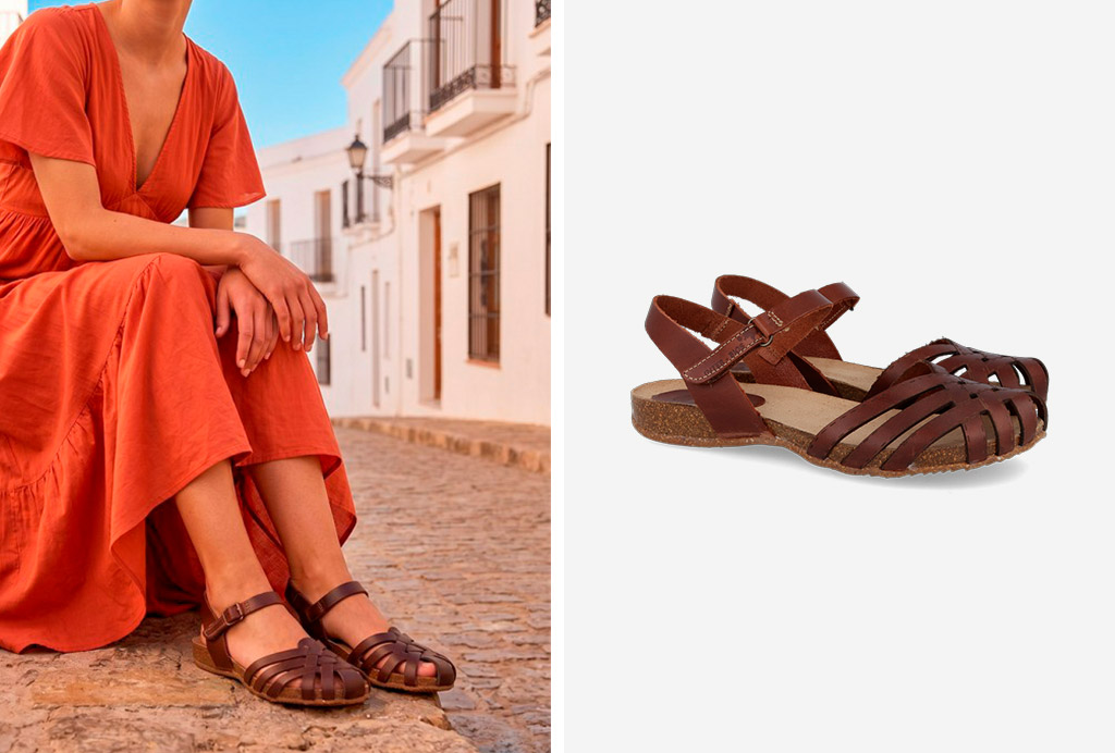 Sandalias marrones con tiras Interbios 4479