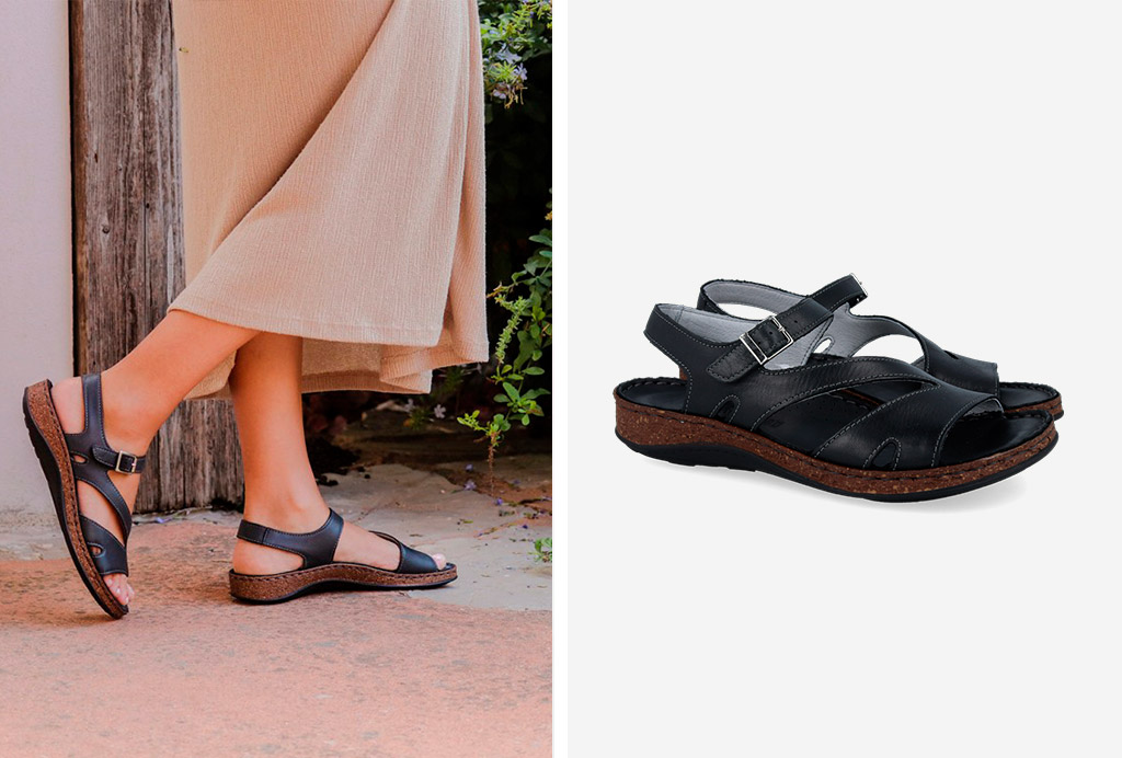 Sandalias Bio negras Walk And Fly Montana 3861 35