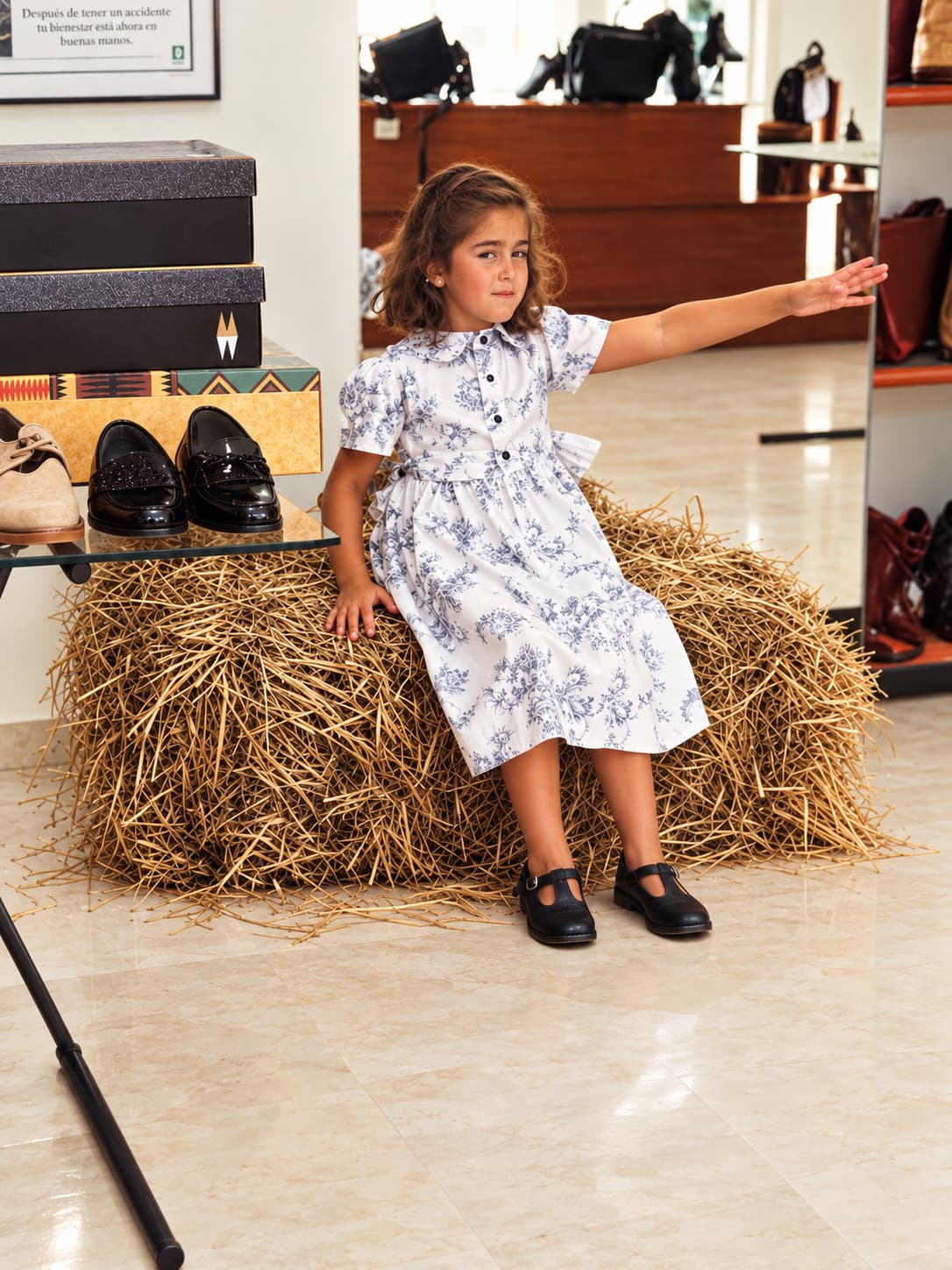 Natalia de niña en la primera tienda Catchalot